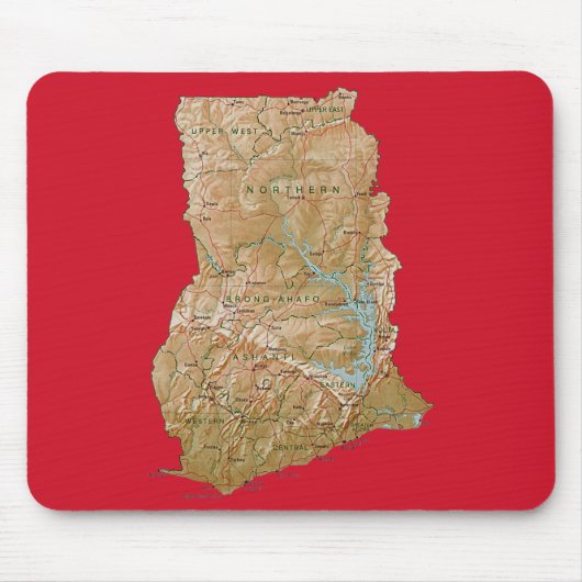 Ghana Map Mousepad Muismat (Voorkant)