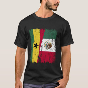 Ghana Mexico Halve Vlag Ghanese Mexicaanse Erfenis T-shirt