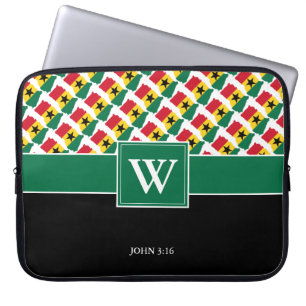 GHANA Monogram Christelijke GREEN-laptop Laptop Sleeve