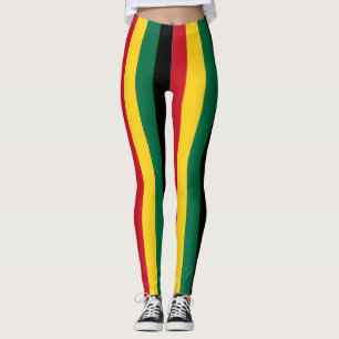 Ghana National Flag Colors Verticaal gestreept Leggings