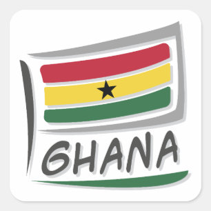 Ghana Pride X Vlag Vierkante Sticker