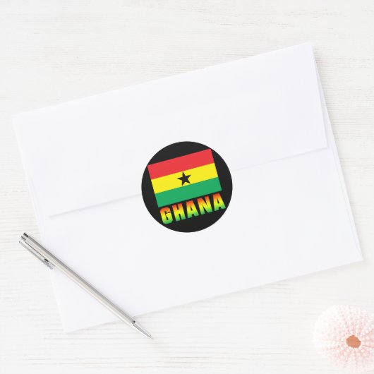 Ghana Ronde Sticker (Envelop)