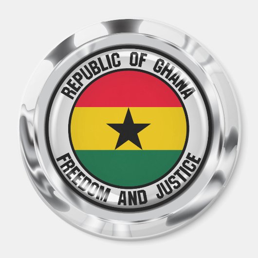 Ghana Round Emblem Magneet (Voorkant)