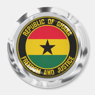 Ghana Round Emblem Magneet