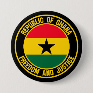 Ghana Round Emblem Ronde Button 7,6 Cm