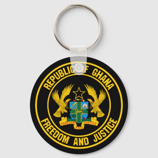 Ghana Round Emblem Sleutelhanger (Voorkant)