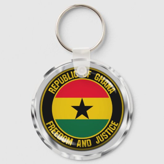 Ghana Round Emblem Sleutelhanger (Voorkant)