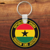 Ghana Round Emblem Sleutelhanger (Voorkant)