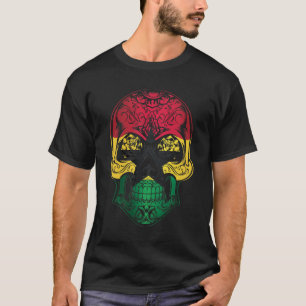 Ghana Skull en Rozen vlag T-shirt