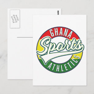 Ghana Sport Atletiek retro logo Briefkaart