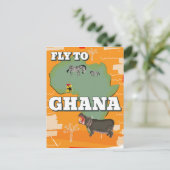 Ghana vintage-poster briefkaart (Staand voorkant)
