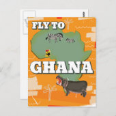 Ghana vintage-poster briefkaart (Voorkant / Achterkant)