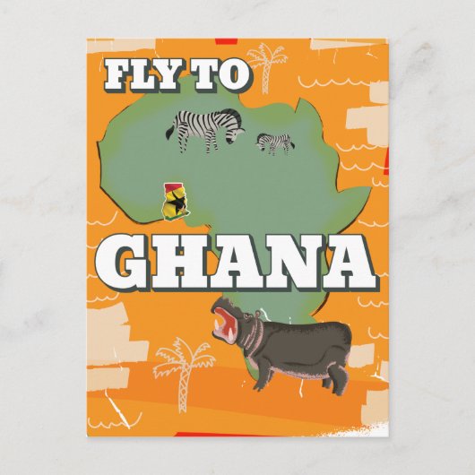 Ghana vintage-poster briefkaart (Voorkant)