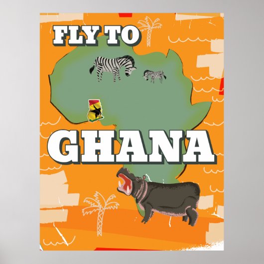 Ghana vintage reisposter poster (Voorkant)