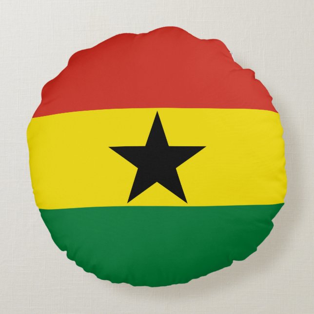 Ghana vlag rond kussen (Achterkant)