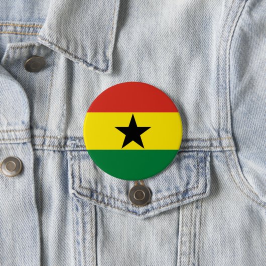 Ghana vlag ronde button 7,6 cm (In situ)
