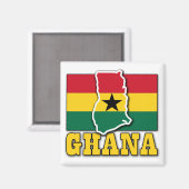 Ghana Vlaggenland Magneet (Voorkant / Achterkant)