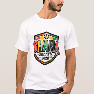 Ghana Voetbal 2026 Voetbal Vet Land Typografie R T-shirt