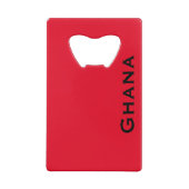 Ghana (West-Afrika) Vlag Kredietkaart Flessenopener (Achterkant)