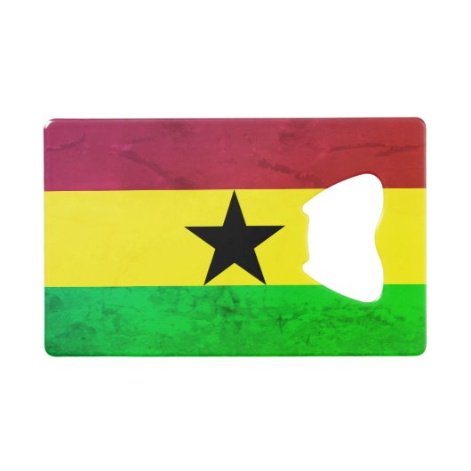 Ghana (West-Afrika) Vlag Kredietkaart Flessenopener (Voorkant (Horizontaal))