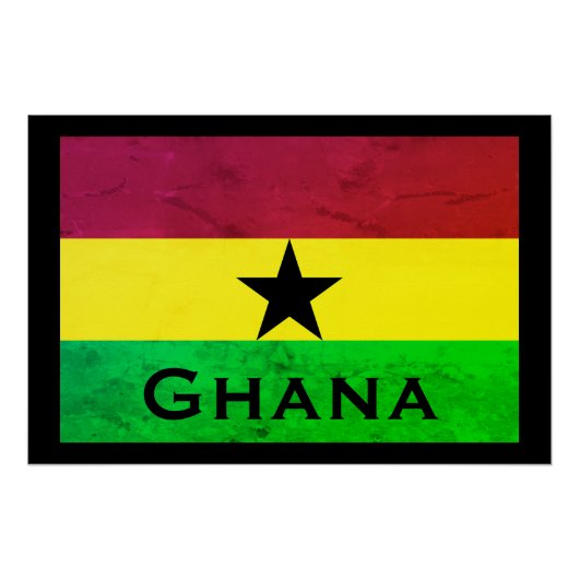 Ghana (West-Afrika) Vlag Perfect Poster (Voorkant)