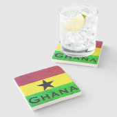 Ghana (West-Afrika) Vlag Stenen Onderzetter (Zijkant)