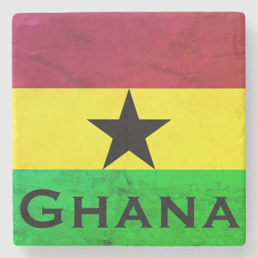 Ghana (West-Afrika) Vlag Stenen Onderzetter (Voorkant)