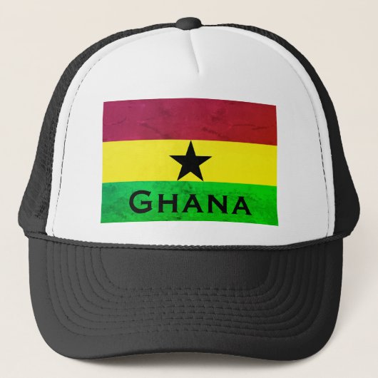 Ghana (West-Afrika) Vlag Trucker Pet (Voorkant)