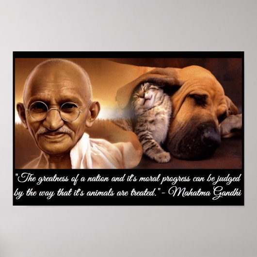 Ghandi Animal Quote Poster (Voorkant)