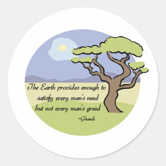 Ghandi Earth citaat sticker (Voorkant)