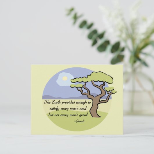 Ghandi Earth quote Briefkaart (Staand voorkant)