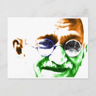 Ghandi op de Subtle Indian Flag Briefkaart