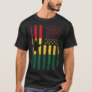 Ghanese Amerikaanse vlag Ghanese roots Ghanese Ame T-shirt