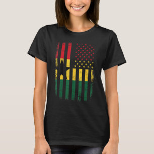 Ghanese Amerikaanse vlag Ghanese roots Ghanese Ame T-shirt