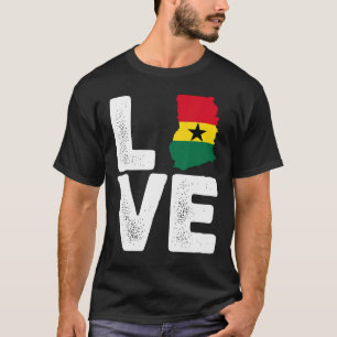 Ghanese pride Love Ghana flag Map Black History T-shirt