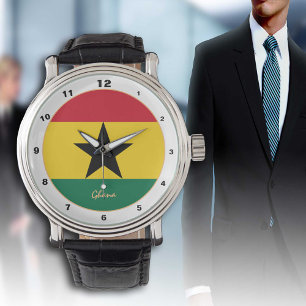 Ghanese vlag en mode van Ghana trendy Horloge