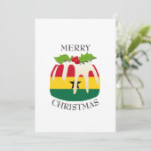 GHANESE VLAG | kerstpudding | feestelijk Feestdagenkaart (Staand voorkant)
