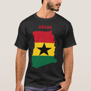 Ghanese vlag op kaart van Ghana T-shirt
