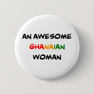 Ghanese vrouw, geweldige koffiemok ronde button 5,7 cm