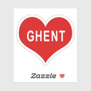 GHENT Rode Hart Vinyl Sticker