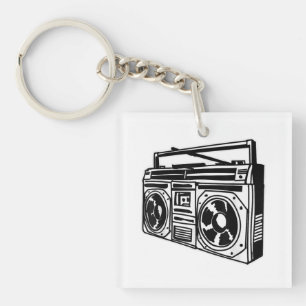 Ghetto Blaster 80's 90's Hip Rap T-Shirt Sleutelhanger
