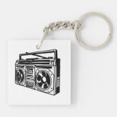 Ghetto Blaster 80's 90's Hip Rap T-Shirt Sleutelhanger (Achterkant)
