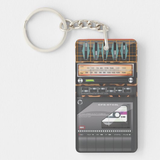 Ghetto blaster boombox sleutelhanger (Voorkant)