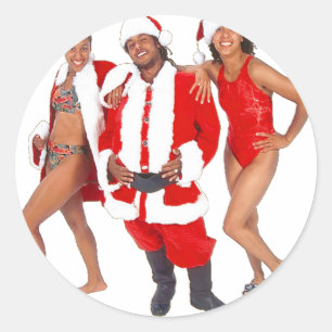 Ghetto Santa en zijn Elves uit het Hood Ronde Sticker