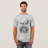 Ghettoblaster Brain Explosion Illustration  T-shirt (Voorkant volledig)