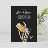 Ghofst Champagne "Boos & Booze" Halloween Party Kaart (Staand voorkant)