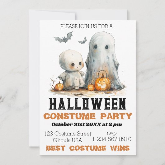 Ghoost Giggles - Jote Halloween Party Invitation (Devant)