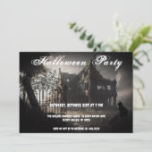 Ghoost Mansion Halloween Fête Invitation (Debout devant)