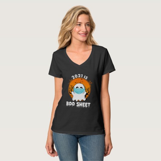 Ghost 2021 is Boo Sheet - Funny Halloween T-shirt (Voorkant volledig)