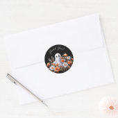 Ghost and Flowers Halloween Dank u Stickers (Envelop)